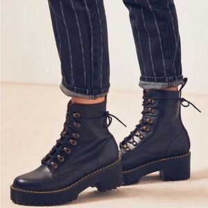 Dr Marten Leona Smooth Vintage Leather Black NEW 8